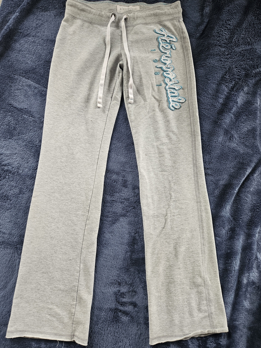 Abercrombie & Fitch Girls' Gray Sweatpants with Blue Logo